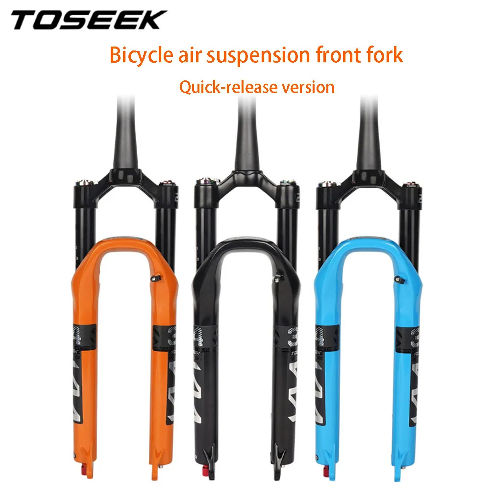 

TOSEEK KN34 Bicycle Air Suspension front Fork Quick-release Version Disc Brake Shoulder Lock Aluminum-magnesium Alloy Material