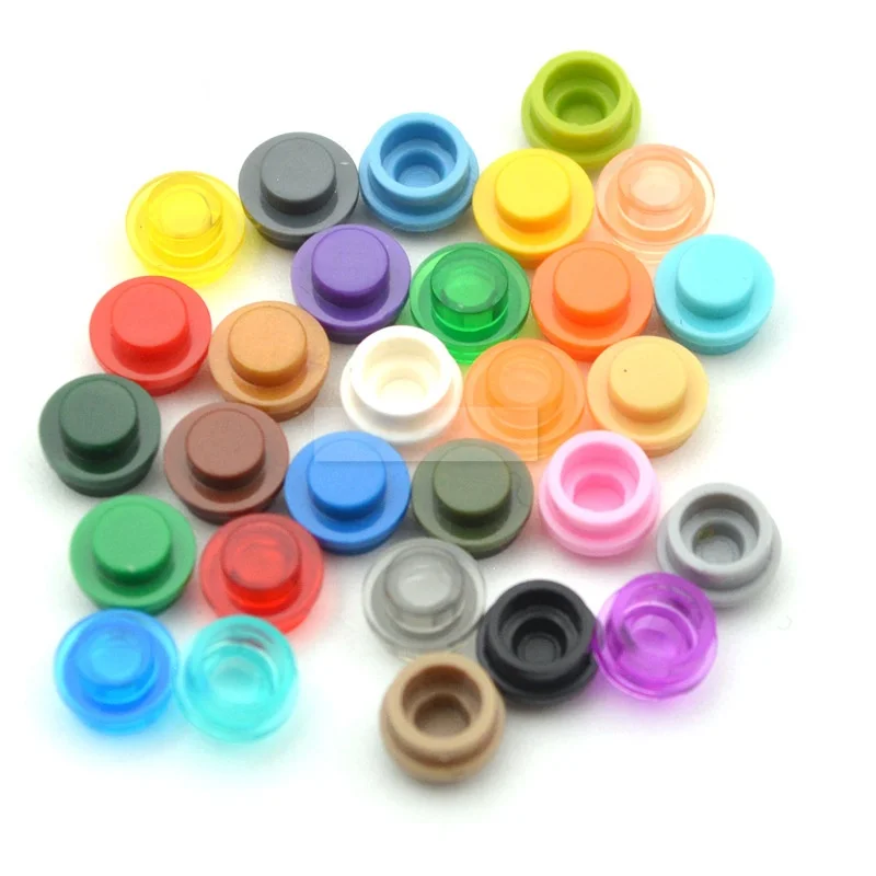 Blocs de construction à assembler de particules 1x1 points, 100 pièces, pièces 4073 6141 30057, plaque ronde, jouets de bricolage, technologie MOC, briques, accessoires