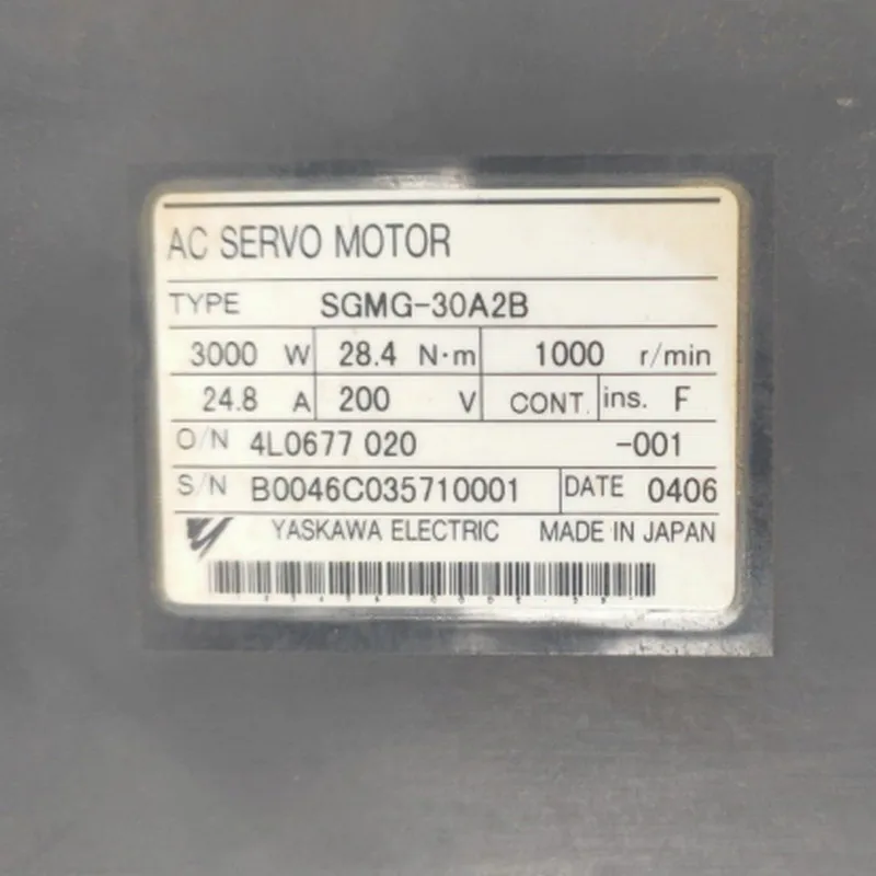 

Tested Working SGMG-30A2B AC SERVO MOTOR 3000W