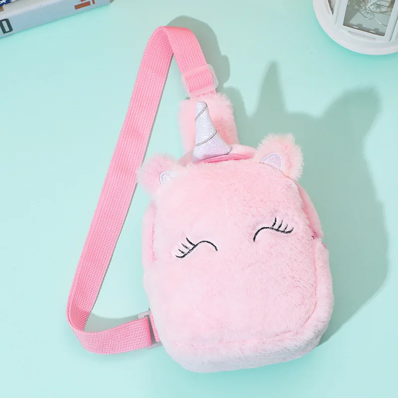 New Unicorn Cartoon Children\'s Chest Bag Shoulder Bag, Shoulder Bag, Cute Girl\'s Change Small Backpack Pencil Case