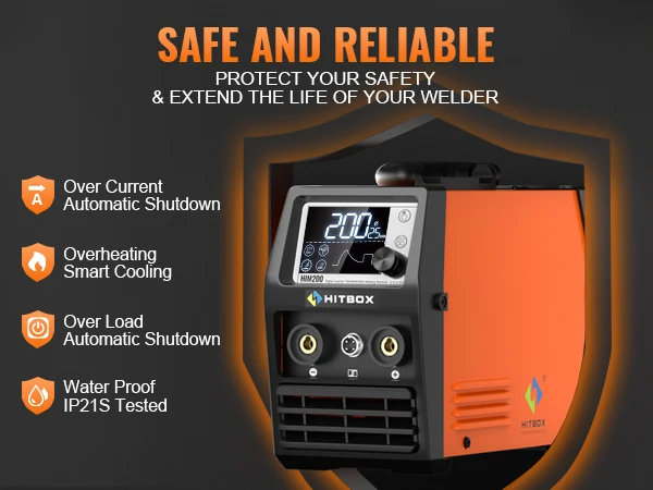 MIG Welder 3 in 1 HITBOX HIM200 Gas MIG Gasless MIG MMA Lift TIG 220V Single Voltage Welding Machine Wire Drawing Gun EU Plug