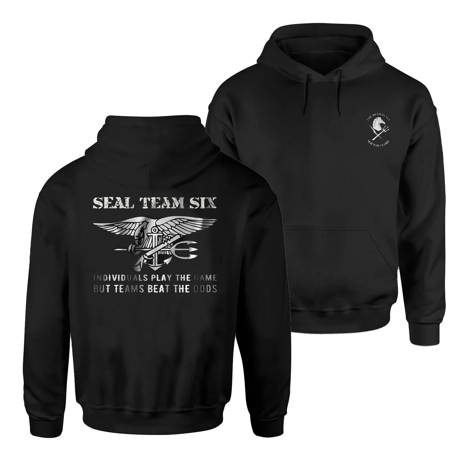 

Naval SEALs NSWDG Seal Team Six DEVGRU Black Squadron Pullover Hoodie 100% Cotton Comfortable Casual Mens Sweatshirts Streetwear