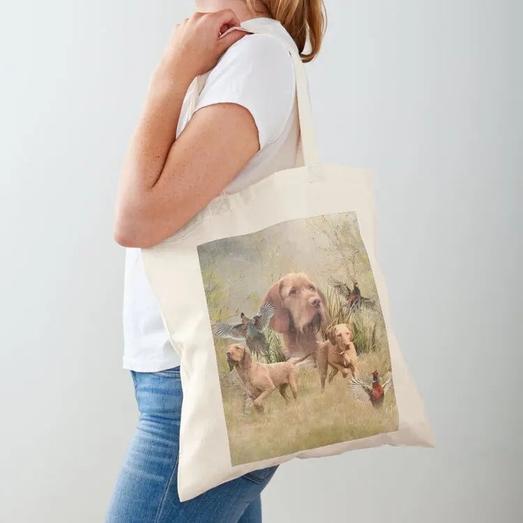 

The Hungarian Wirehaired Vizsla , Pheasant Hunting Tote Bag Reusable bags Shopper handbag hand bag