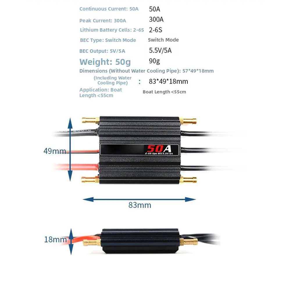 Menu Driven Adjustment Brushless ESC Boat ESC Brushless ESC Microcontroller Unit MCU Anti-interference Circuit
