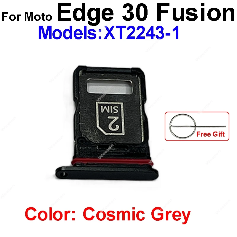 For Motorola MOTO Edge 30 Fusion XT2243-1 SIM Card Tray Holder Dual Sim Card Slot   Card Reader Adapter Replacement Repair Parts