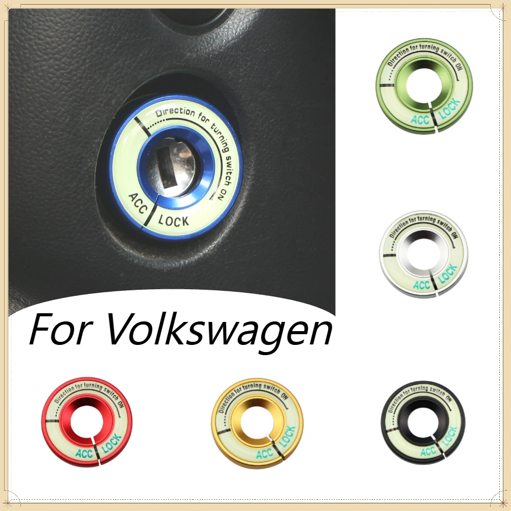 Anillo Decorativo de Aluminio para la Cerradura de Encendido del Coche, para Volkswagen Polo, T-ROC, Amarok, Tiguan, Golf MK7, Beetle, Scirocco, Touran