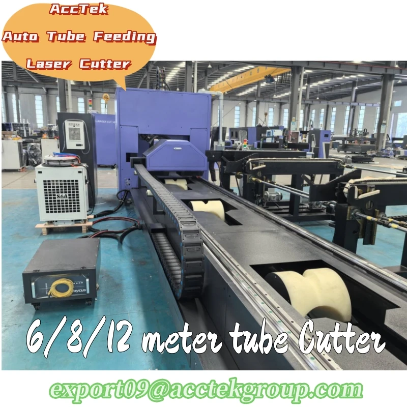 Electric Auto Feeding Laser Cutting Machine 6 Meter CNC Stainless Steel Carbon Steel Tube Cutter Professional Metal Pipe Engrave