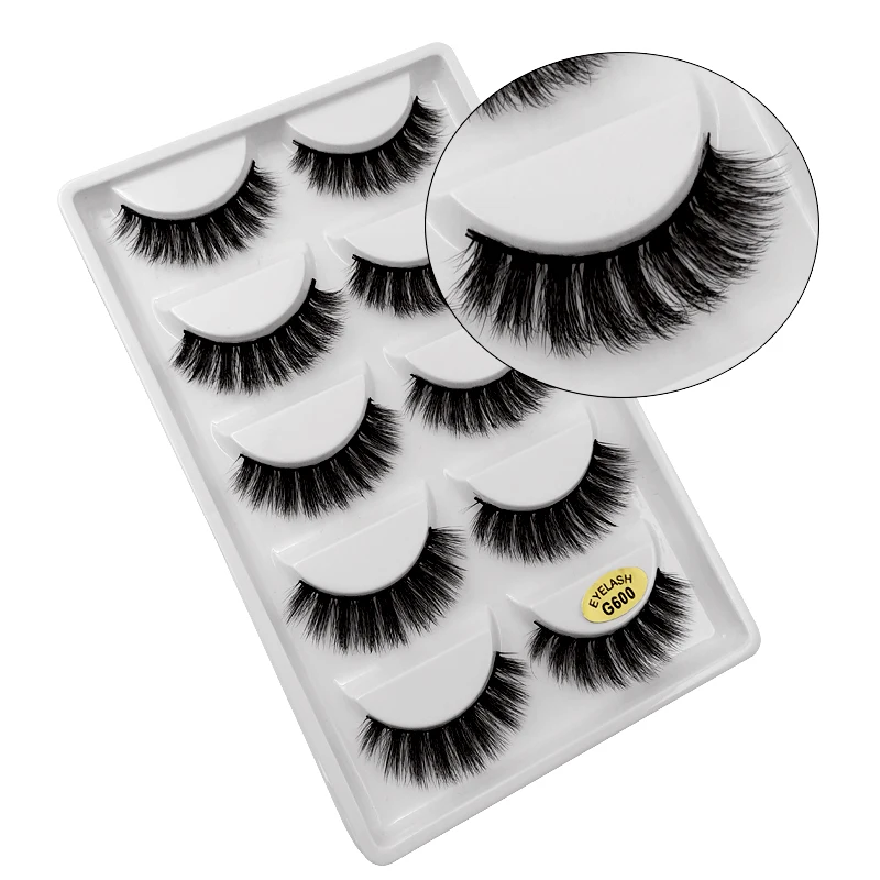 YSDO 5 Pairs False Eyelashes Lashes Natural Fluffy Faux Mink Eyelashes Cilios Mink 3d Soft Lashes Thick Faux Cils Maquiagem