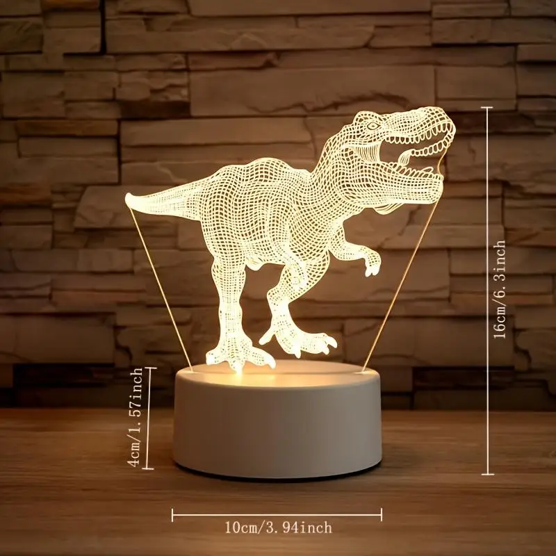 Creative 3D Night Light Dinosaur Desktop Bedroom Atmosphere Decoration Light 7 Color LED Table Lamp Home Office Decor Gift Idea