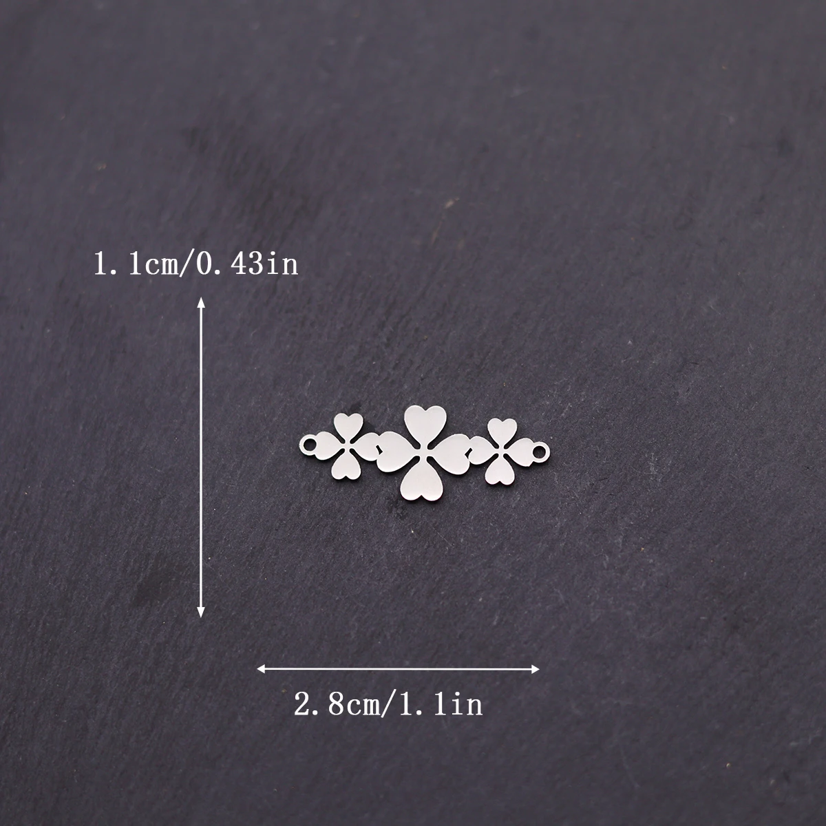 3pcs Stainless Steel Love Heart Leaf Flower Charms Connectors For DIY Bracelet Necklace Pendants Jewelry Making Accessories