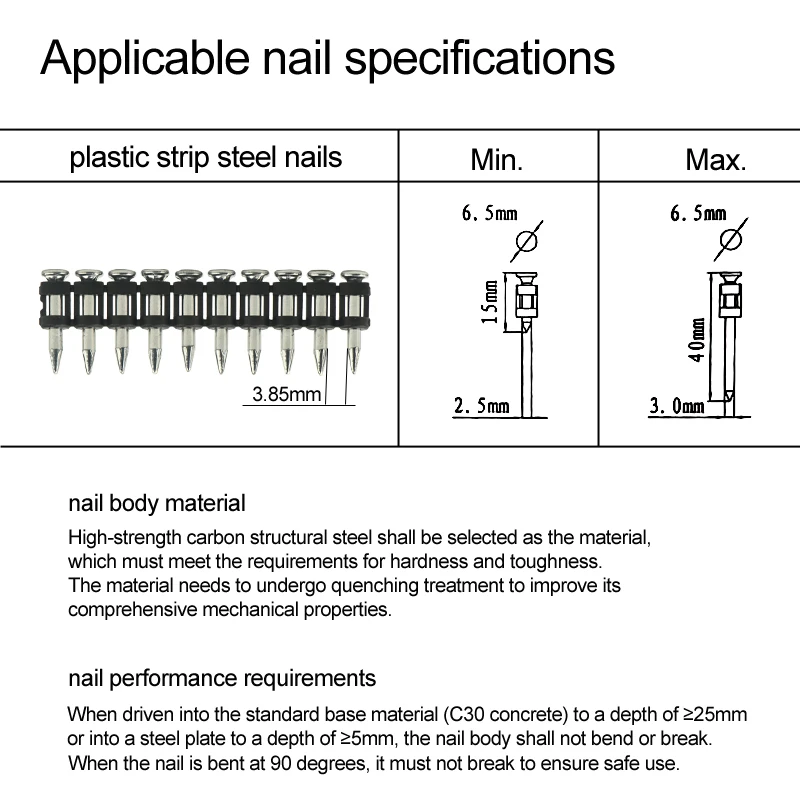 Nailtask Electric Nail Gun Cordless Concrete Nail Mounting Gun for Home Improvement and DIY Projects view 2