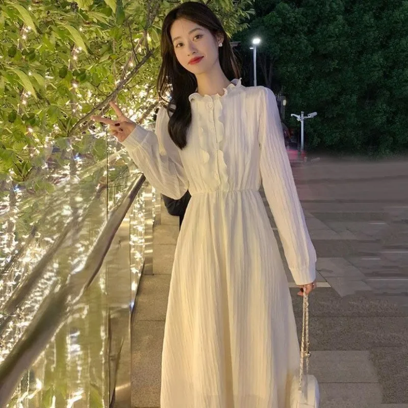 Vestidos femininos vestido estético primavera cupro ilhó amarrado em camadas babados cottagecore floresta pastoral relaxado natureza natal