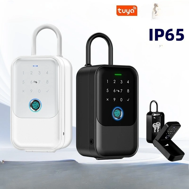 Outdoor Waterproof New Smart Key Safe Box Fingerprint Password Swiping Tuya APP Multi-functional Smart Lock Box