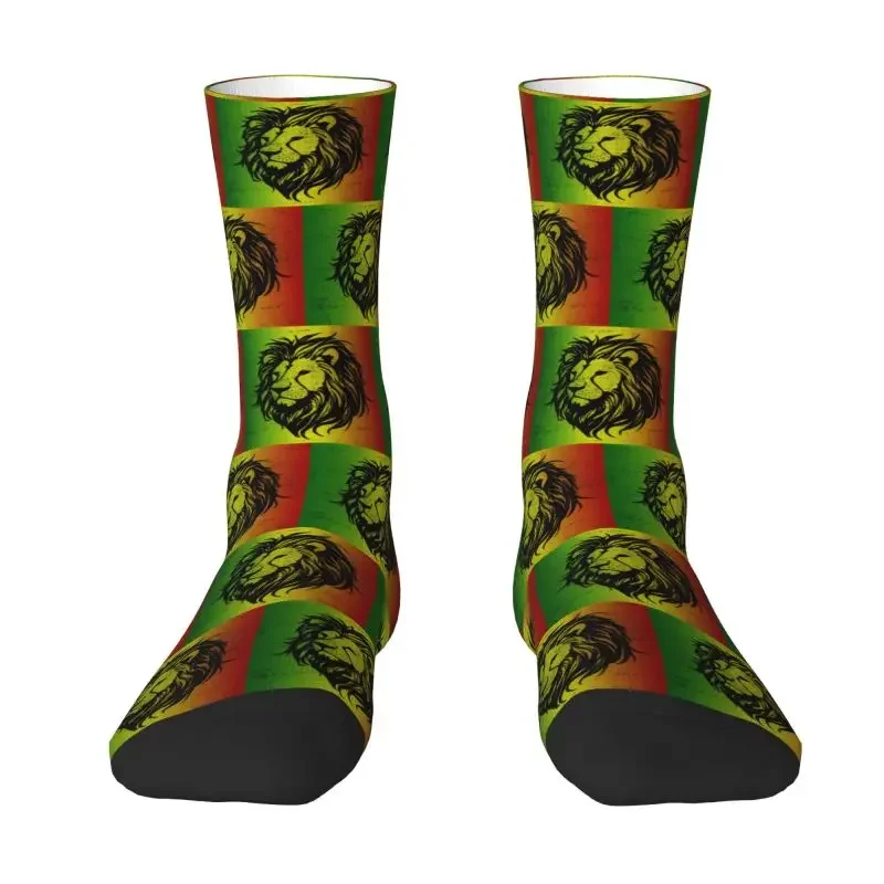 Cool Printing Rasta Lion Jamaica Flag Socks for Men Male Women Stretchy Summer Autumn Winter Jamaican Reggae Crazy Crew Socks