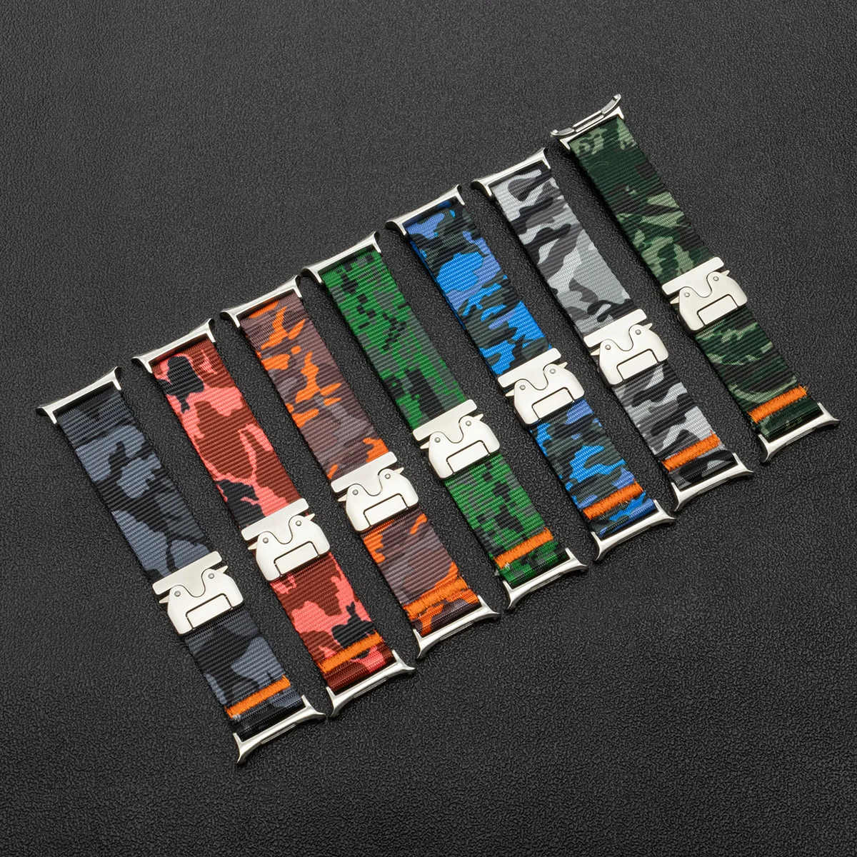 Sport Nylon-Schlaufenarmband für Samsung Galaxy Watch 7 Ultra Tarnmuster-Armband für Galaxy Watch Ultra 2025 47mm Fallschirmarmband