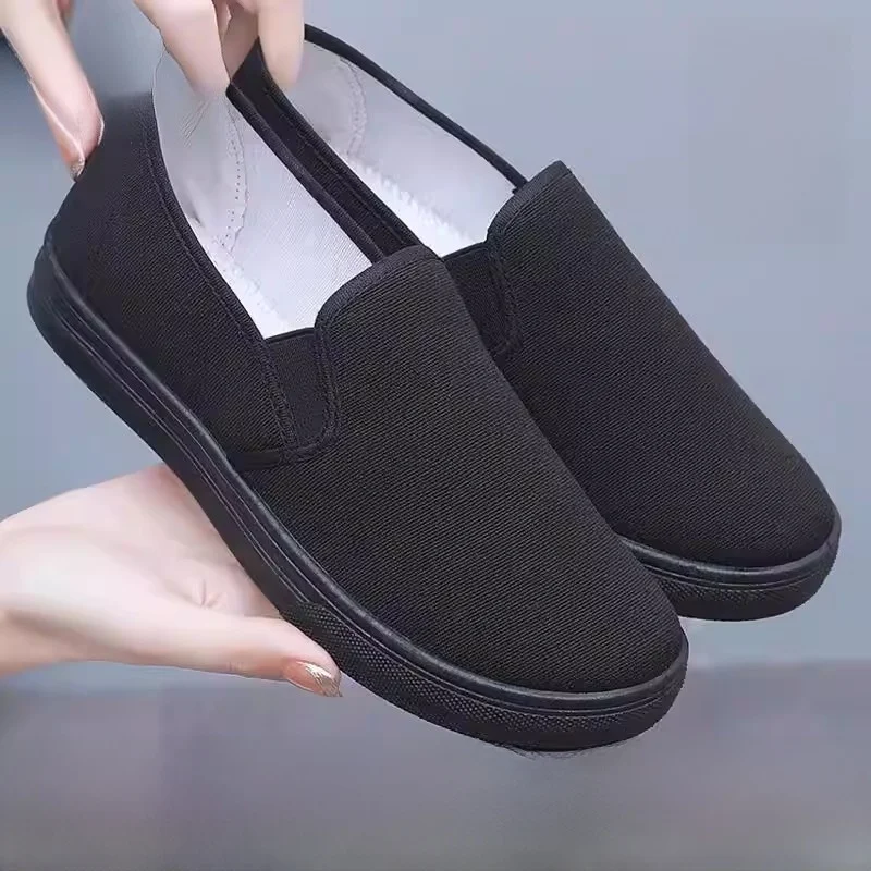 

All-Bla Work oes Men's Casual Slip-On Canvas oes Anti-Slip Beijing Sle Old anghai oe Luxury Hair Element