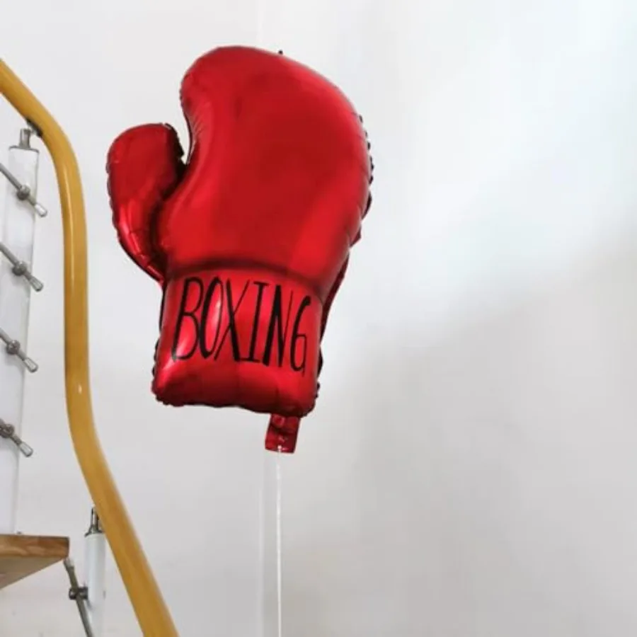 Décorations de fête d'anniversaire de boxe, gants de boxe rouges et noirs, ballons en aluminium, fournitures de fête, ballons boxer pour garçons et hommes, naissance
