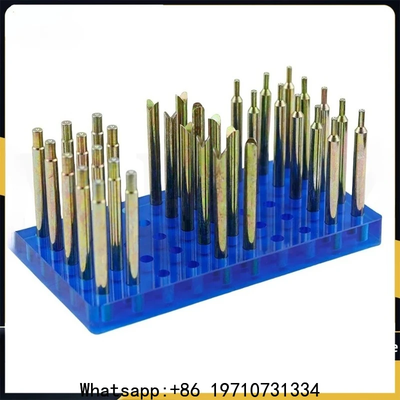 34PCS High Precision Gem Dopsticks Set Diameter 6MM Length 65MM Gemstone Dop Stick with Storage Box Stone Faceting Grinding Tool