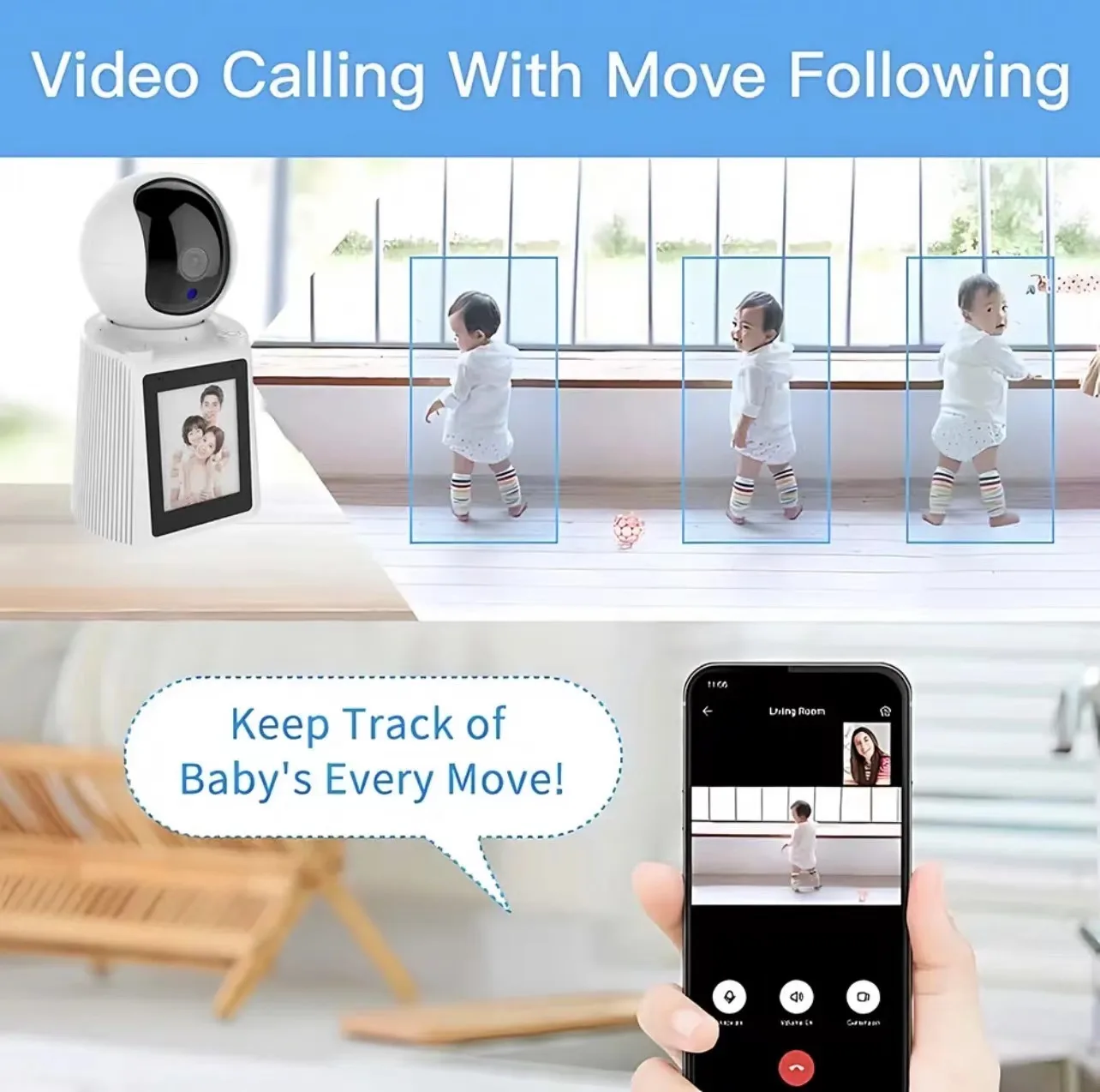 V380 two-way audio and video call baby surveillance camera 360 can be rotated