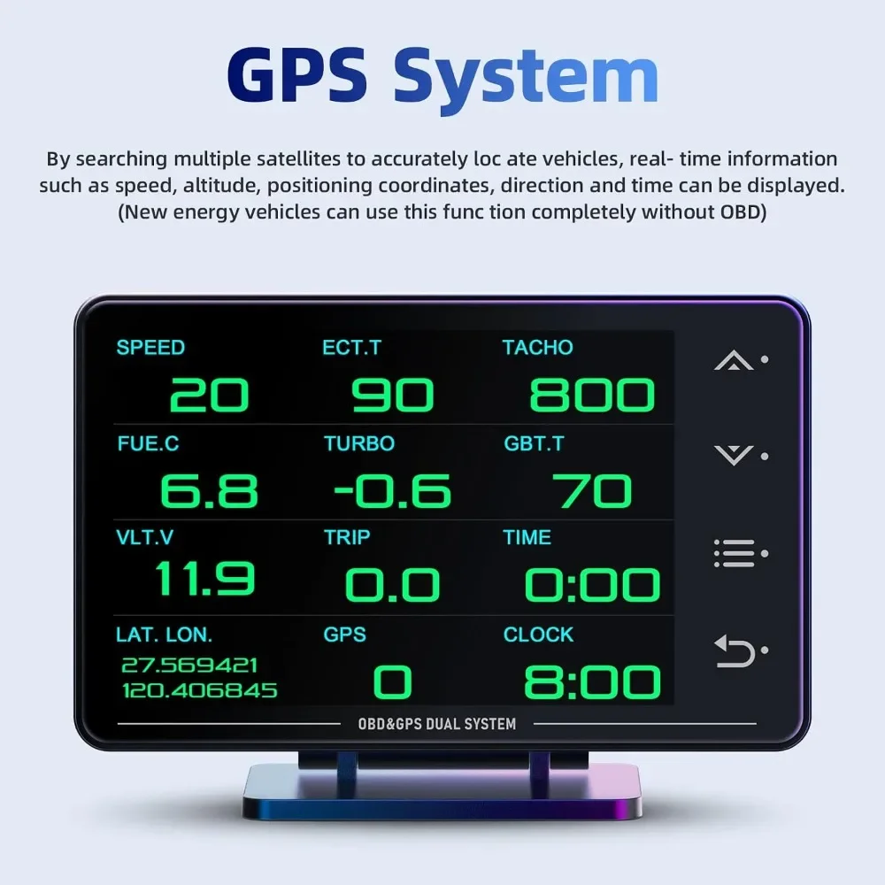 Upgrade LCD Screen Display XS GPS+OBD2 Scanner Car Diagnosis Auto Meter Head Up Displays