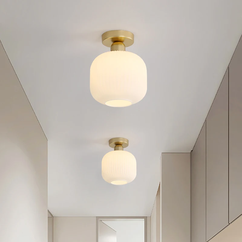 

Nordic ceiling light glass lamp balcony home checkroom light luxury American simple corridor entrance hallway aisle light