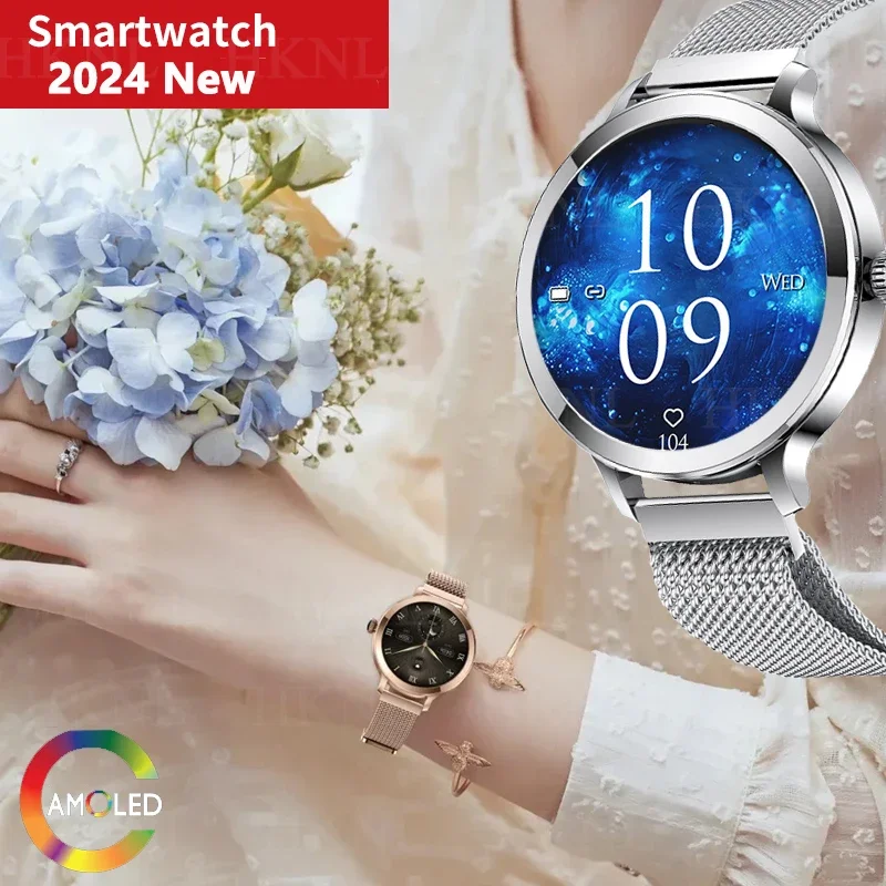 

2024 New Smart Watch For Women AMOLED Display 100+ Sports Modes Fitness Watch With Heart Rate SpO2 Sleep Tracker Calories GIFT