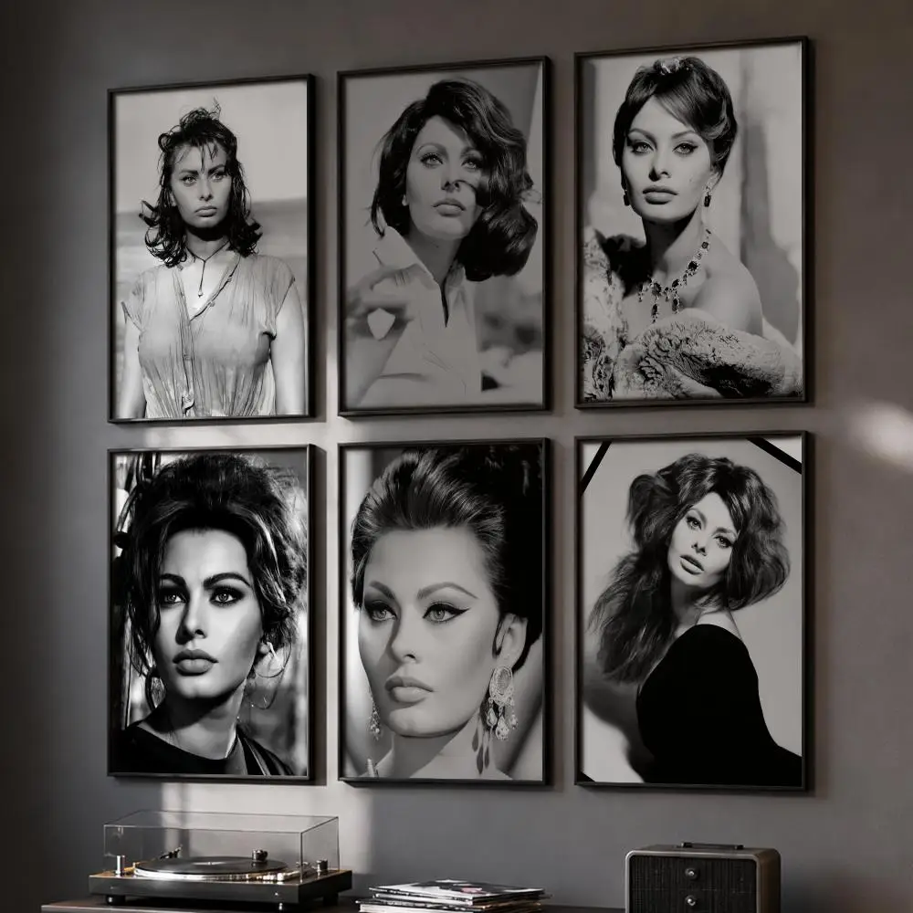 Fashion S_Sophia Loren Magazine Poster HD Home Wall Stickers House Hallway Living Room Bedroom Bar Office Decor Art Prints