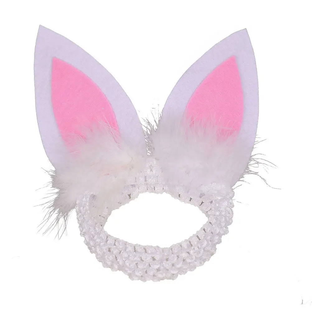 2Pcs Rabbit Costume Set White Size 110 Lovely Easter Party Headdress Dress Kid Festival Outfit Girl Cosplay Birthday Gift - view 4