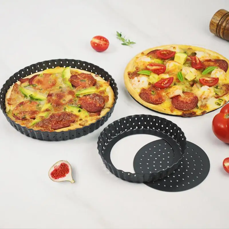 

Pizza Tray for Oven Carbon Steel Non Stick Pizza Pan with Good Thermal Conduction Multifunctional Machine Washable Baking