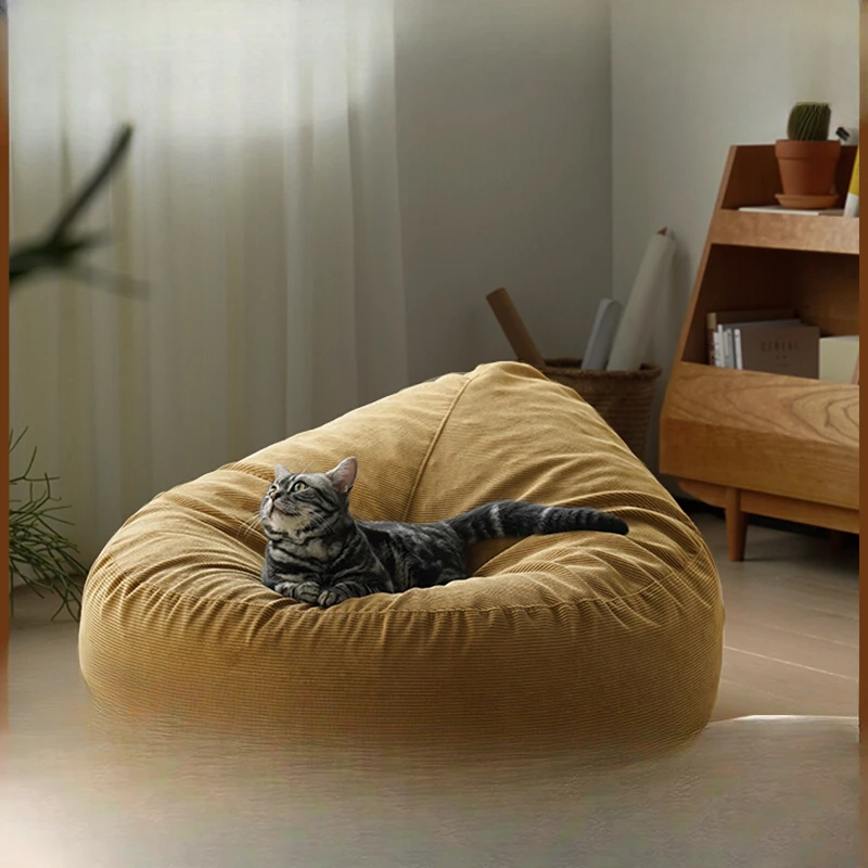 Creative Home Living Room Lazy Sofa Single Sofa Chair Corduroy Mini Bean Bag Bean Bag Sofa on the Ground