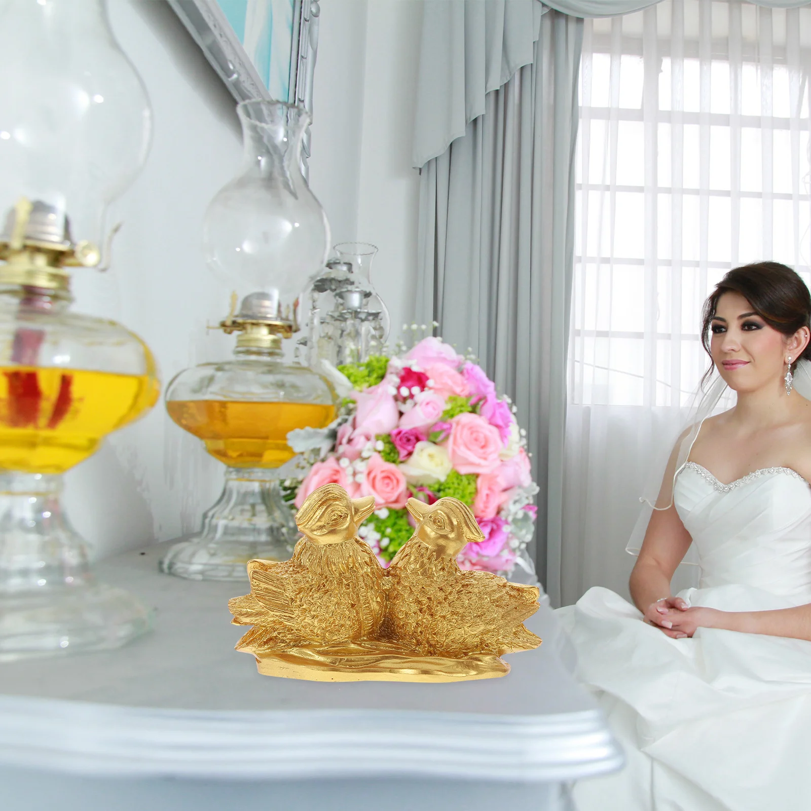 

Resin Ducks Ornament Set for Home Office Decor Shelf Table Wedding Gift Couples Living Space Decoration Item