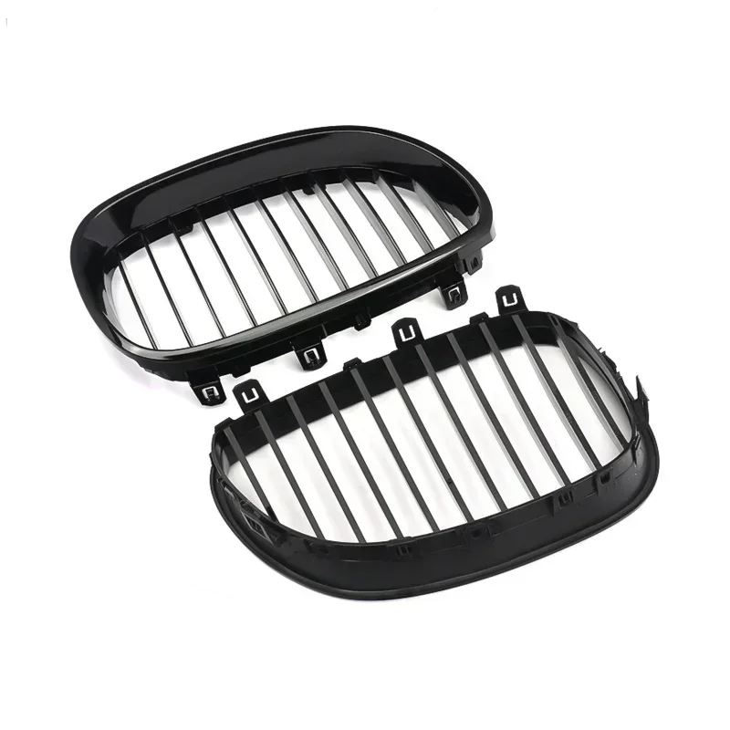 MAGICKIT One Pair Front Grilles for BMW E60 E61 5 Series M5 525I 525Xi 528I 528Xi 530I 530Xi 2004-2009 Gloss Black Accessories