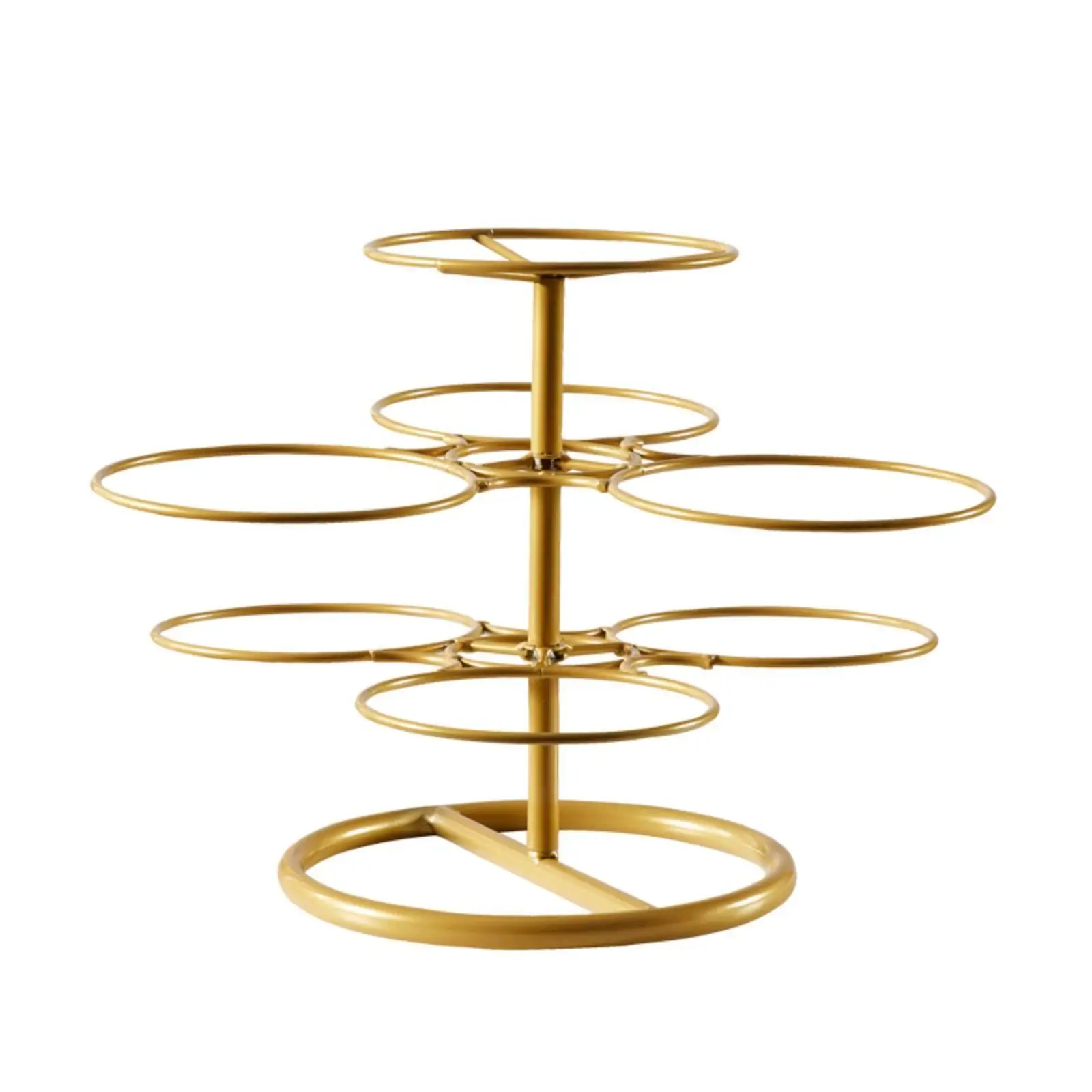 Decorative Kitchen Serving Rack Multi Circular Plate Supports Arranged Heights for Clear Layered Presentation of Dishes