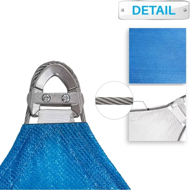 12mX12mX12m Sunshades Depot a Ring Design Steel Cable Wire Reinforcement Equilateral Triangle Sun Shade Sails