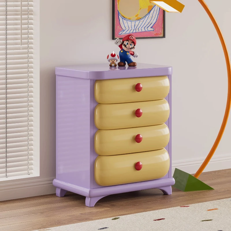 

Taro purple bucket cabinet dopamine side living room side cream wind