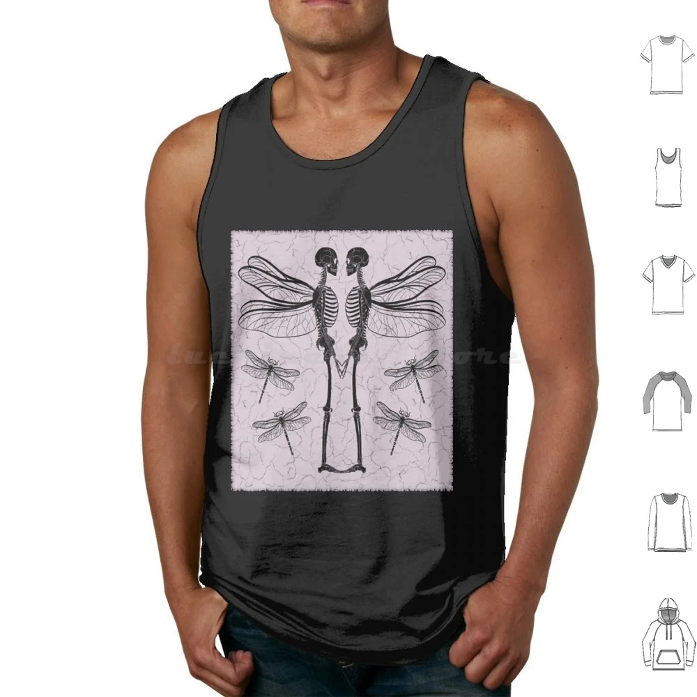 Fairycore Grunge Gothic Fa Skeleton Goth Aesthetic Tank Tops Print Cotton Funny Sloths Funny Cute Beat Green Fish Yeeted