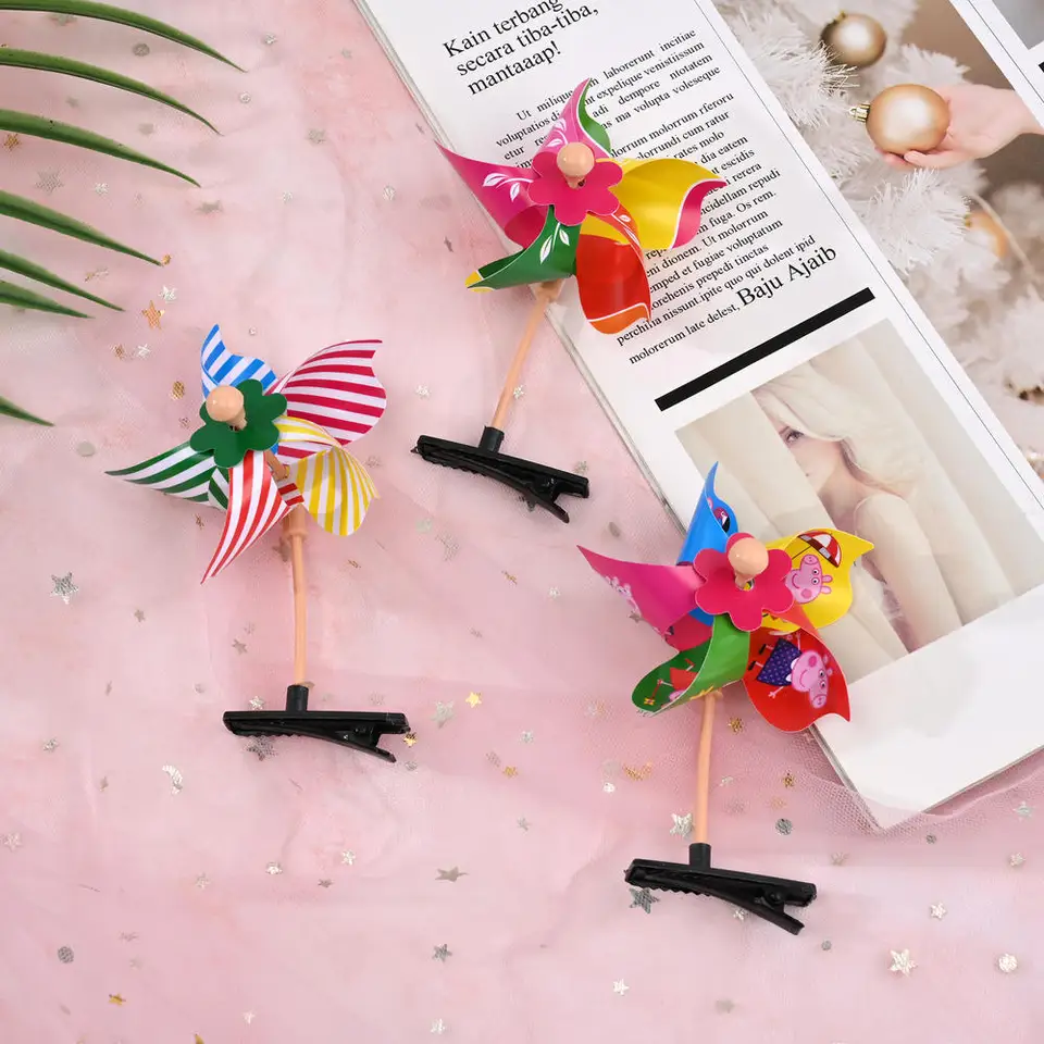 子供用ミニサイドヘアクリップ,レインボーとダクビルピン,プラスチック