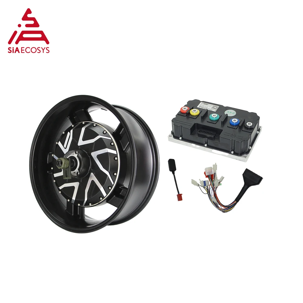 SiAECOSYS 17X6.0inch 70H 12000W V4 96V 157kph Hub Motor with ND721800/ND961800 Controller Powertrain Kits for Electric Motorcyle