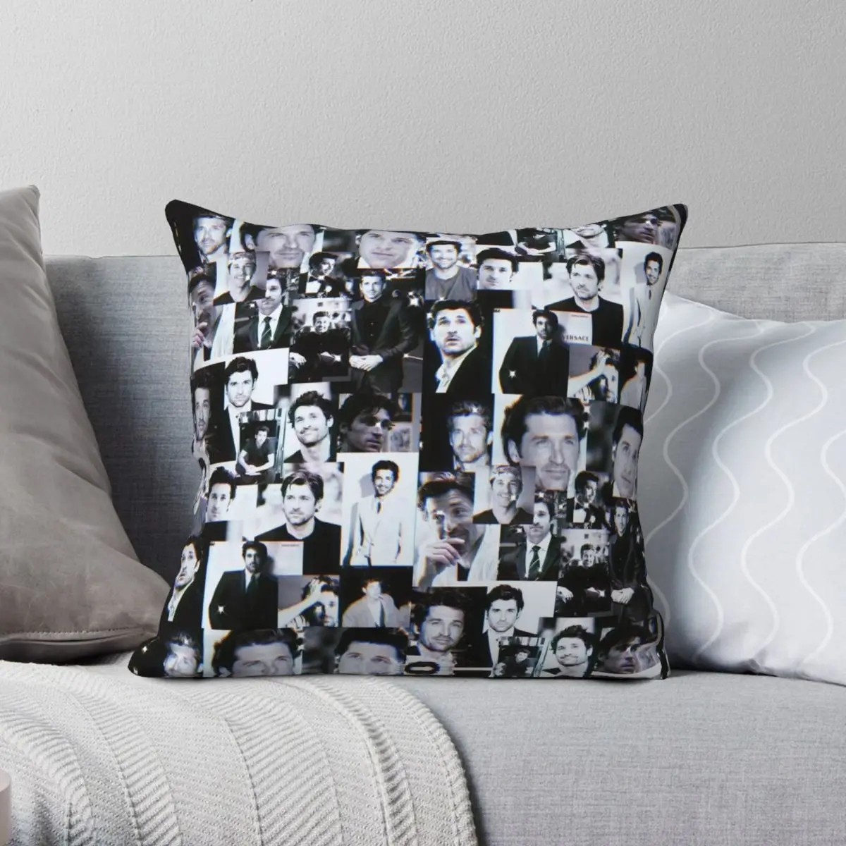 Patrick Dempsey Mcdreamy Pillowcase Polyester Linen Velvet Printed Zip Decorative Home Cushion Cover