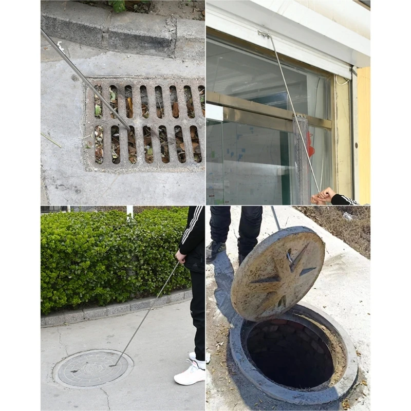 Stainless Steel Manhole Cover Hook Heavy Duty Lifter Manhole Hook Tool for Sewer Dropship