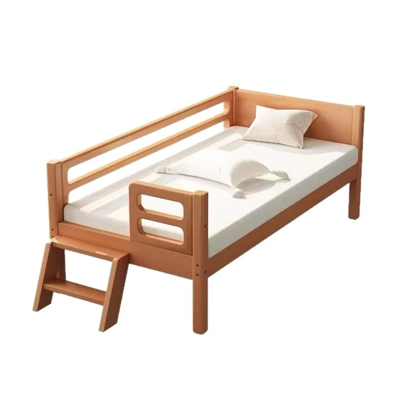 Wide bed beech single boy baby bedside small bed