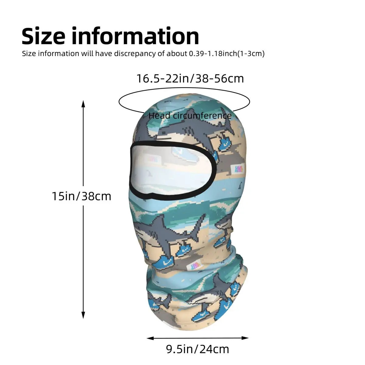 Tralalero Tralala Funny Shark Meme Italian Brainrot Breathable Thin Balaclava Full Face Mask Sun Protection Neck Gaiter - view 3