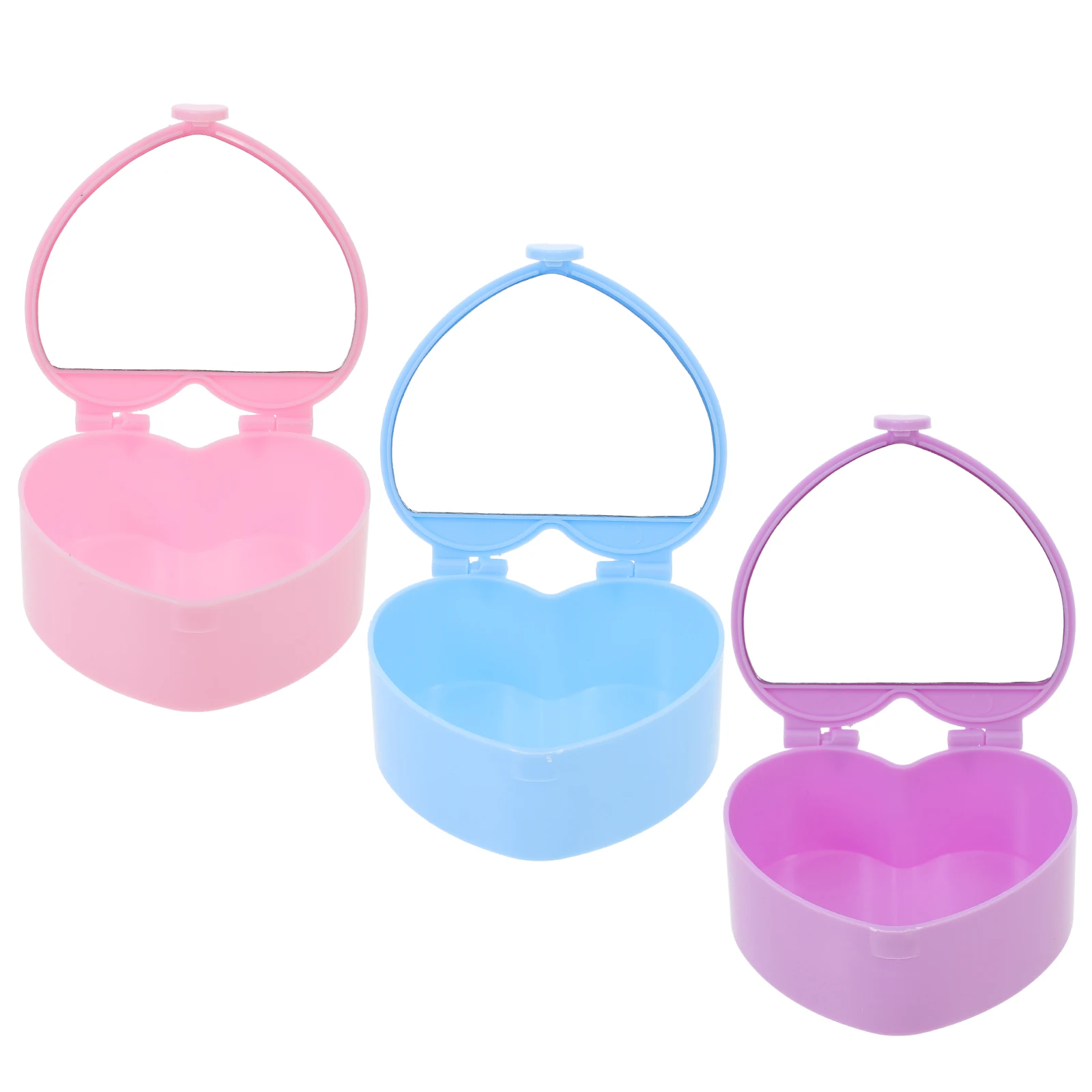 

3 шт., шкатулка для драгоценностей в форме сердца, небольшой футляр для хранения, зеркало, дорожный органайзер для ювелирных изделий для сережек, колец, органайзер для хранения