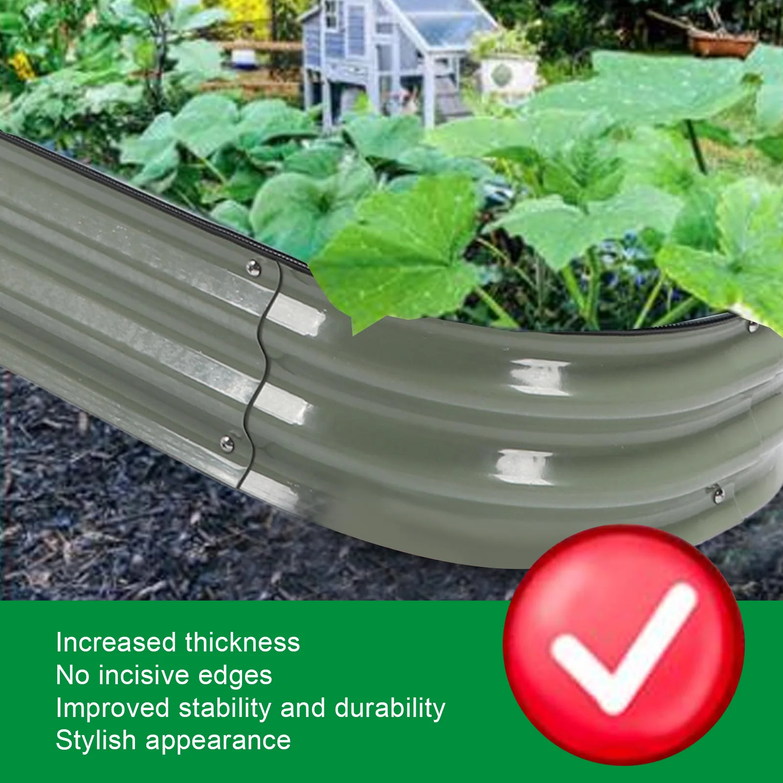 Raised Garden Bed Kit Durable Stylish Metal Raised Planter Bed with Installation Parts for Vegetables Flowers Ground Planter Box