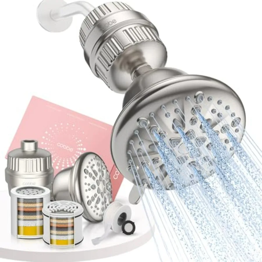 

Luxury Double Filtered Shower Head High Output 16+20 Stages 99 REMOVAL Shower Filters for Hard Water Removes Chlorine and Harmf