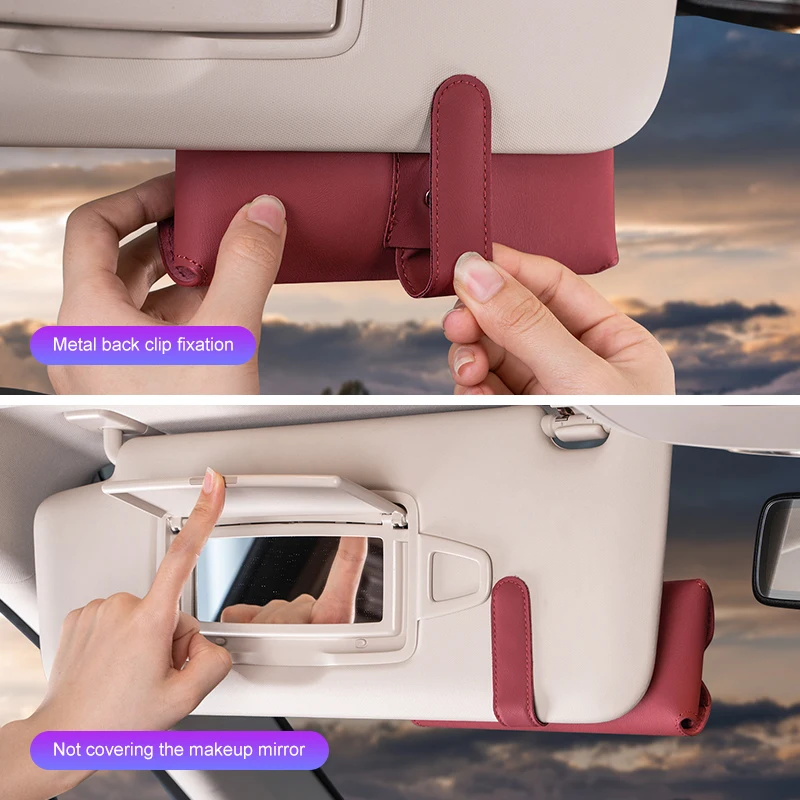 ل BYD سونغ زائد Atto 3 هان تانغ DM تشين ختم S6 S7 الجلود نظارات السيارات حالة الشمس قناع النظارات الشمسية كليب صندوق تخزين الملحقات