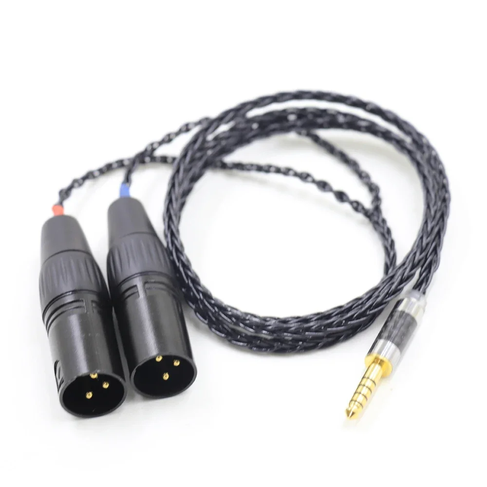 

Black High Quality 8 Cores Silver Plated 4.4mm Balanced Male to Dual 2x 3pin XLR Balanced Male Audio Adapter Cable