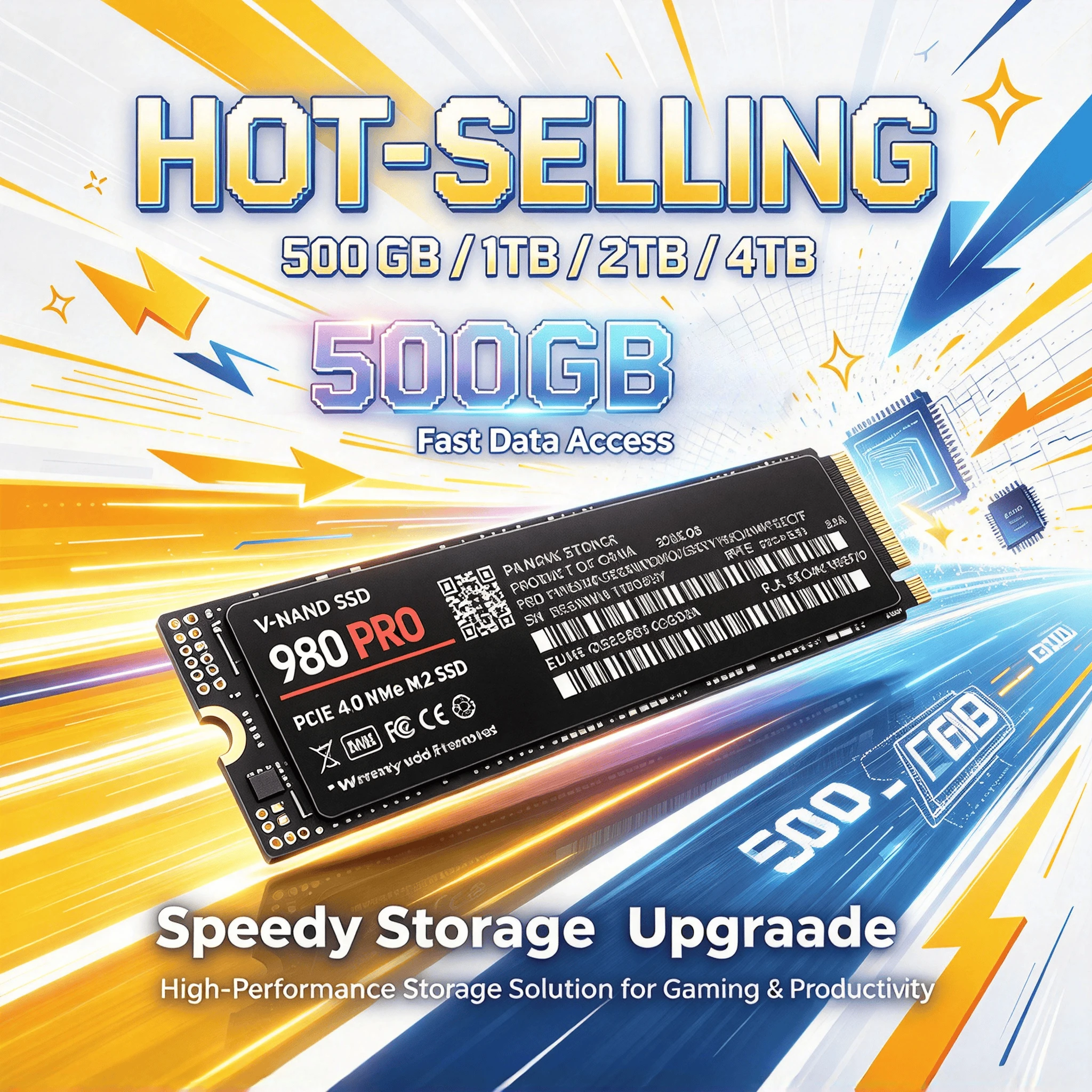 Hard Disk 980 Pro SSD M.2 2280 NVMe High Read Write Speed 1TB 2TB 4TB Option Solid State Drive Gaming Mac Internal