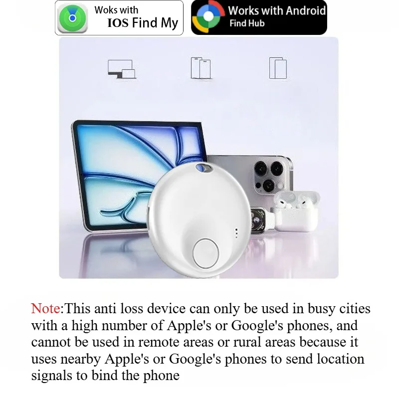 Etiqueta de seguimiento inteligente de sistema dual para etiquetas localizadoras Android o iOS Encuentra mi o Google Find Hub App Finder Car