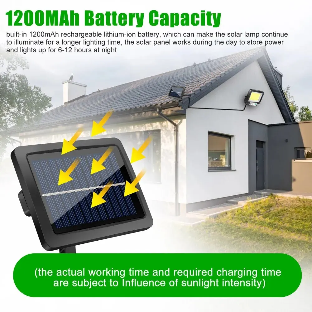 Solar Wall Lights 117COB Outdoor Solar Powered IP65 Waterproof 3 Modes Wall Lamp For Garden Porch Patio Yard